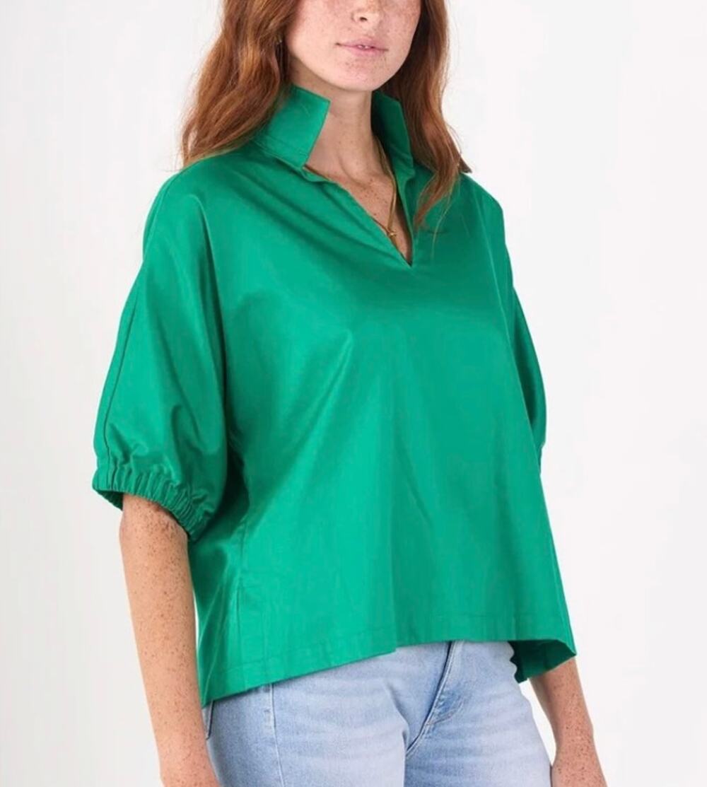 Emily McCarthy Poppy Top In Jellybean Green Sz. S